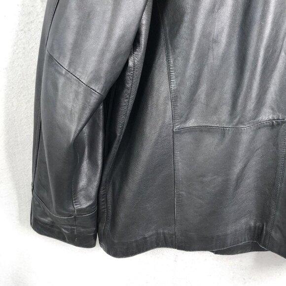 Vintage M Julian Wilsons Leather Blazer Mens XL Black Buttery Jacket Coat Y2K - Picture 8 of 16